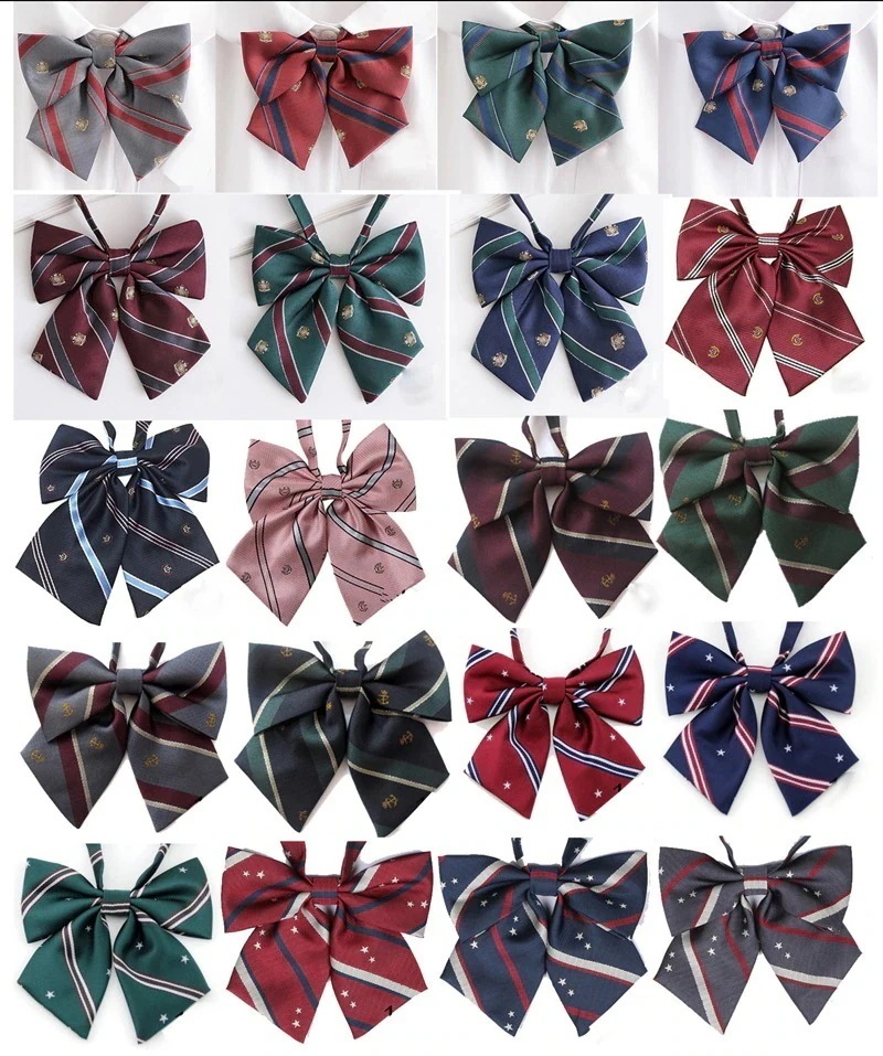 女子高生 女子 女の子 中学 スクールリボン 学生服 【10点セット】100+種類 かわいい レディース リボンタイ