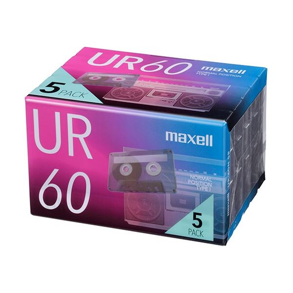 （まとめ）音楽用カセットテープ「UR」 60分 UR-60N5P 1パック（5巻） [x3セット]