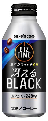 ポッカサッポロ ビズタイム 冴えるブラック390G × 24本