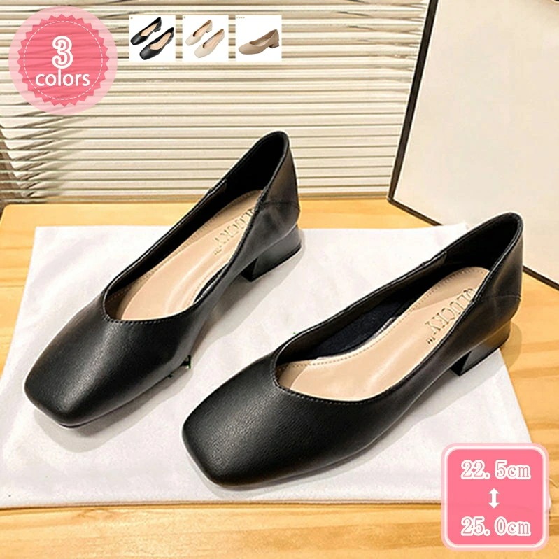 777円OFFクーポン スクエアトゥ ヒール3.5cm 足囲 幅広 ふわふわ 低反発 クッション レディース パンプス プレーンパンプス ローヒール ぺたんこ 黒 歩きやすい 本革 白 ホワイト ブラ