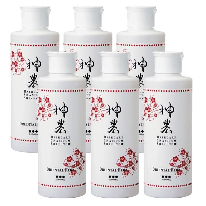 当日/翌日配送 神農ヘアシャンプー 200ml　6本　植物の抽出液とハーブエッセンスをバランスよく配合した究極の自然派シャンプー 【365日ヤマト倉庫出荷】