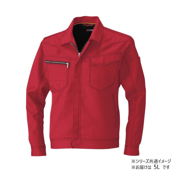 9663 長袖ブルゾン 5Lサイズ レッド(43) SOWA