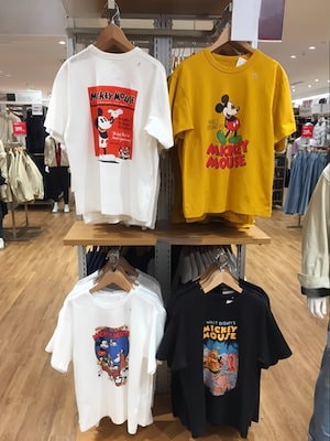 【激安本日限定】ミッキー tシャツカップル向けミッキープリントゆったり半袖シャツ///