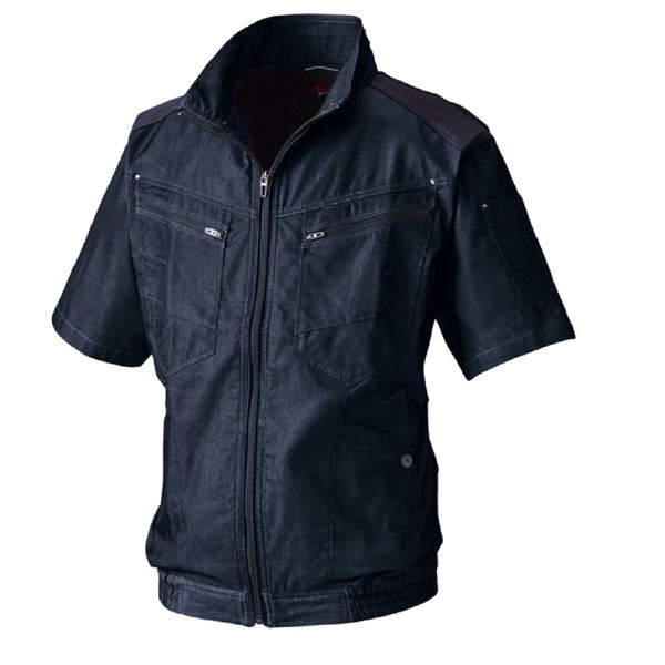 村上被服 HOOH 半袖ブルゾン（ストレッチ） V9507 インディゴ サイズ：L 服単品 [バッテリー/ファン/ケーブル別売]