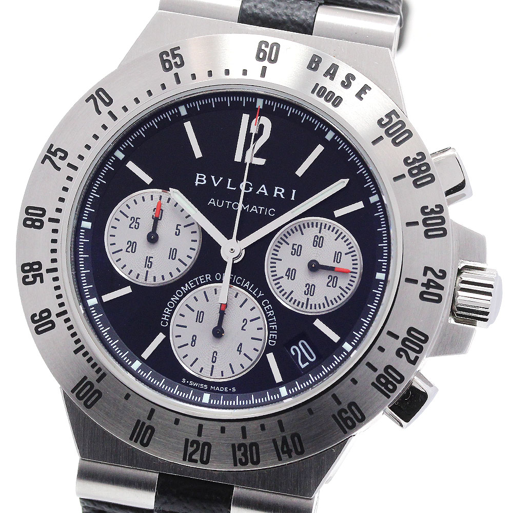 ブルガリ BVLGARI CH40STA ディアゴノ タキメトリック クロノグラフ デイト 自動巻き メンズ 美品 _863033【中古】