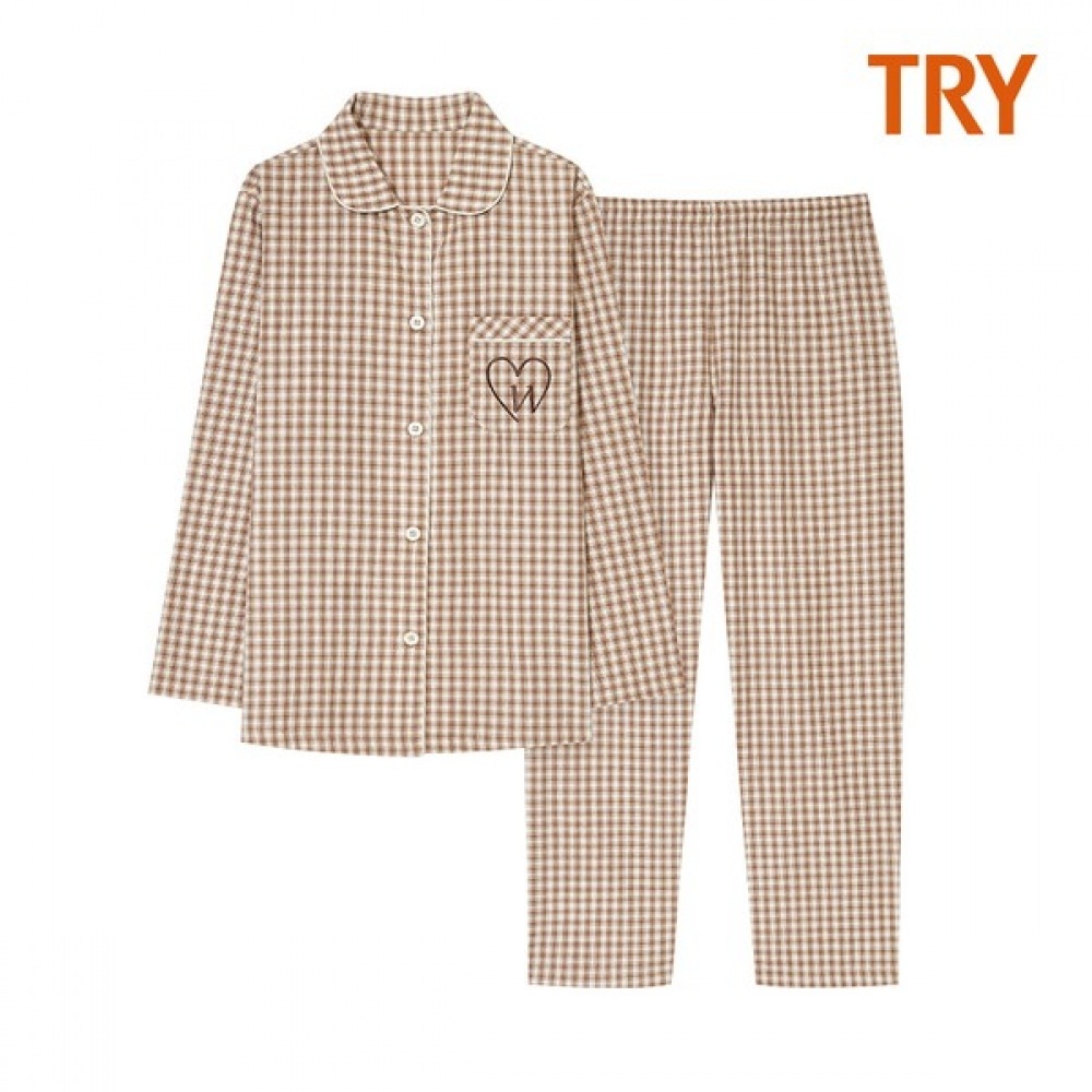 (TRY) 女性用オンブル起毛パジャマセット I62