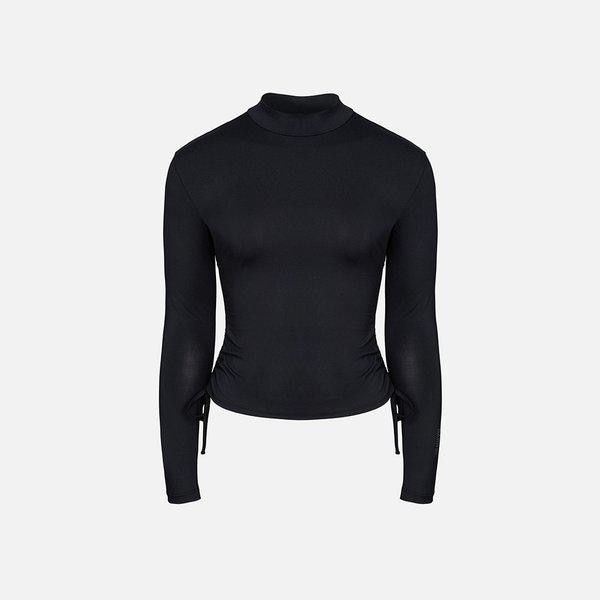 [] 女性用ドローストリング ラッシュガード ブラック (B6SWWRG003BLK)