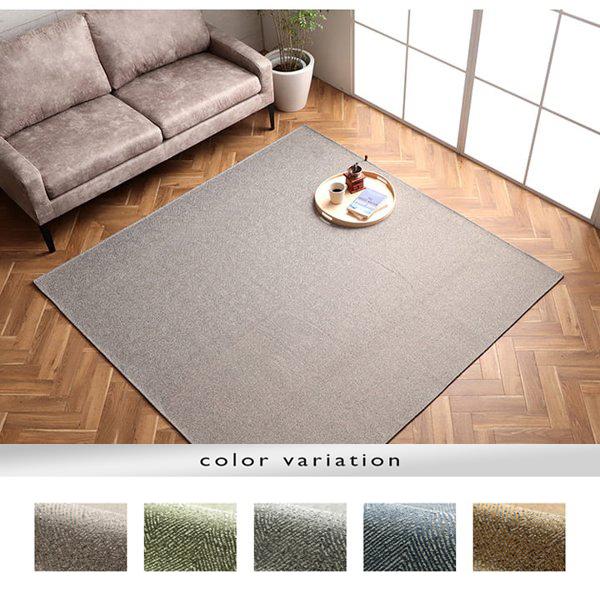 ラグ 洗える おしゃれ 2畳 2帖 正方形 撥水 滑らない カーペット ラグマット 185185cm ヘリンボーン柄 シンプル ホットカーペット 床暖房対応 イケヒコ ID002