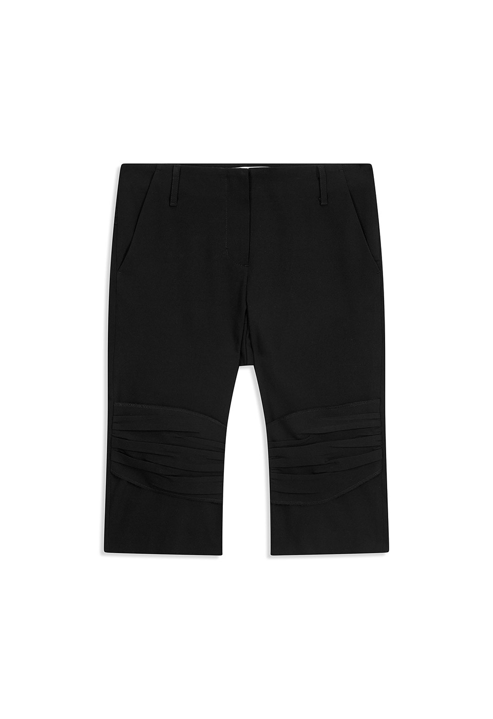 【OPEN Yy】 26SS GATHERED CAPRI SHORTS : BLACK