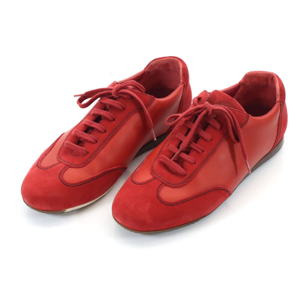 スイス製 スニーカー 6E レッド系 シューズ メンズ 古着