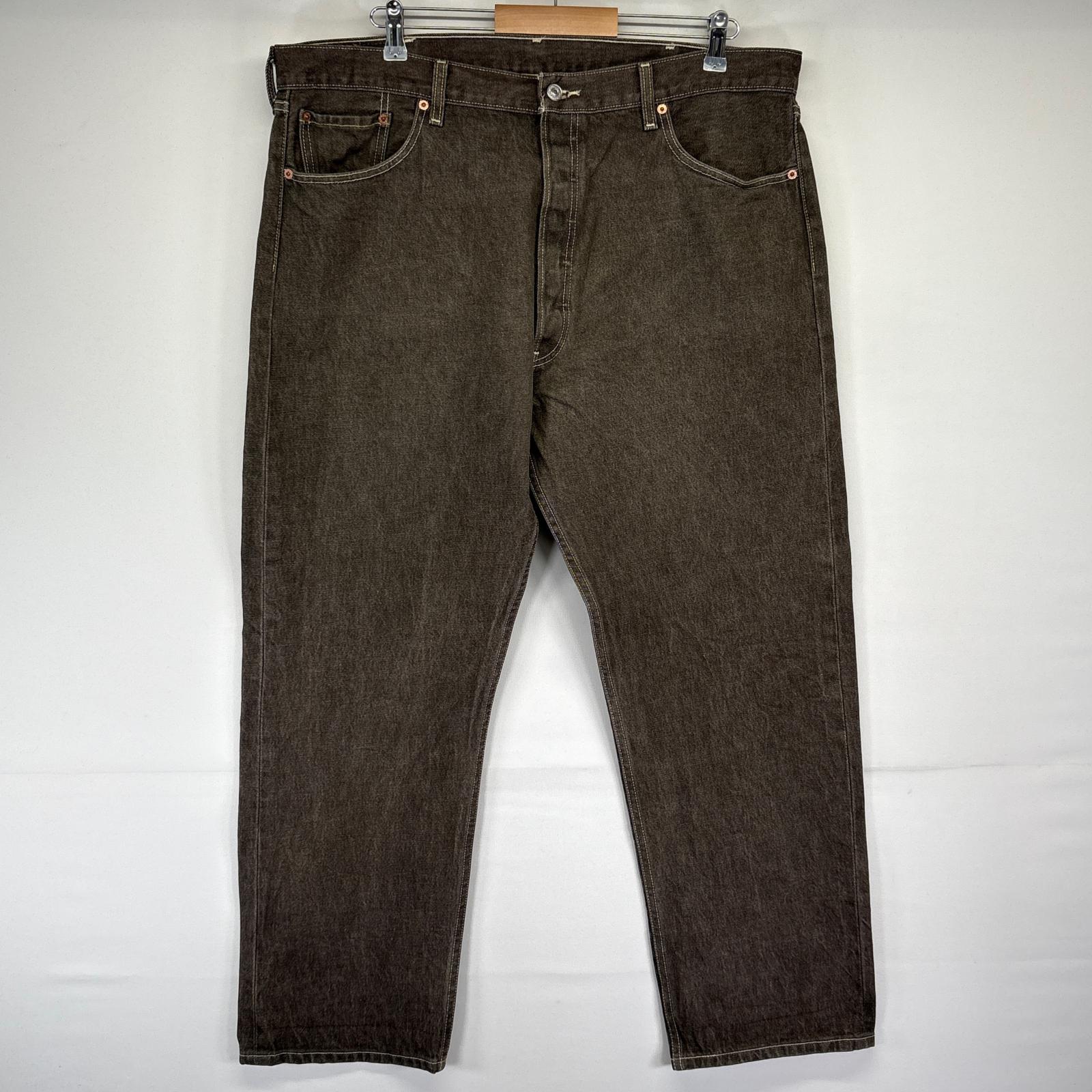 古着 デニムパンツ 501xx ストレート ボタンフライ ジーンズ ジーパン 長ズボン 大きいサイズ w42 L32 ブラウン系 メンズ