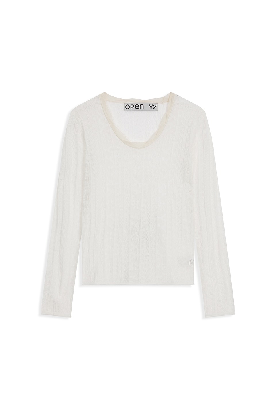 【OPEN Yy】 YY JACQUARD PULLOVER : WHITE
