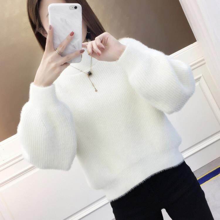 秋冬 フリース セーター トップス セーター 上着 ショート丈 袖あり 長袖 ハーフタートルネック 襟付き ストレート レギュラー ヘッジング 大人可愛い カジュアル 大人 お洒落 大人女子 ラブリー