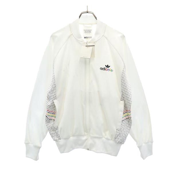 アディカラー アディダス ロゴ刺繍 ジップジャケット L ホワイト系 adicolor adidas 裏起毛 プルオーバー トレーナー メンズ