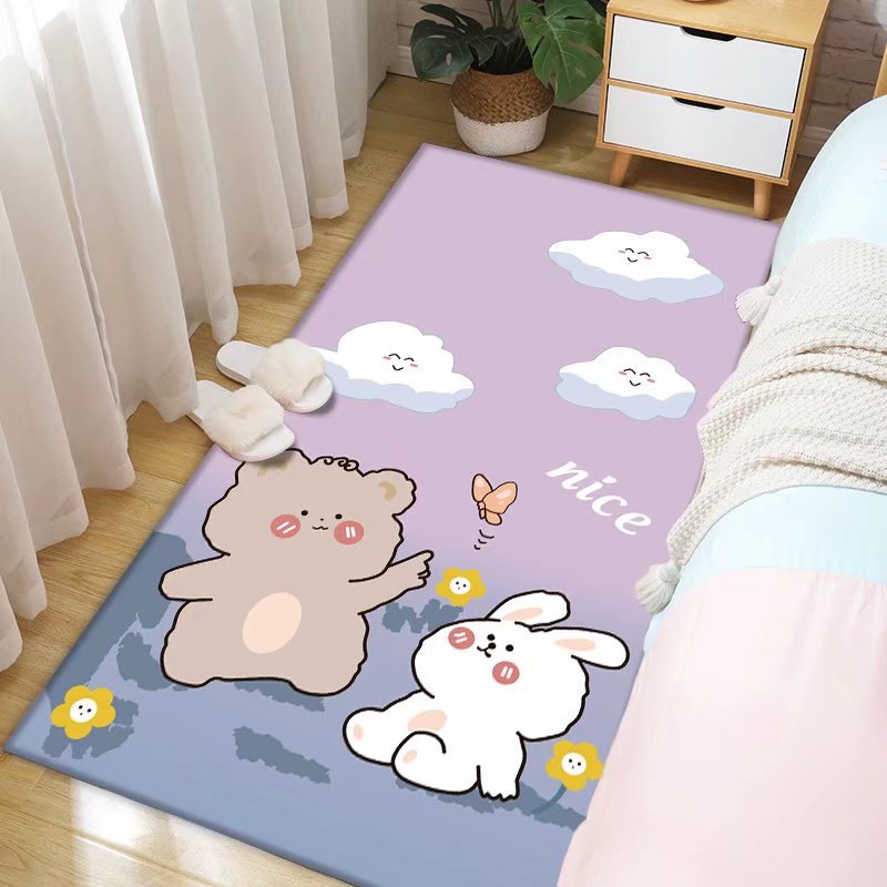 【急速出荷】クリスタルベルベット漫画パーソナライズカーペットかわいい子供ガーリー寝室ベッドサイド出窓バルコニーリビングカーペットフロアマット