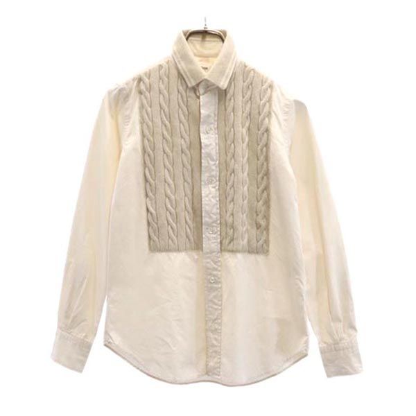 サイ 日本製 ウールブレンド ニット切り替え 長袖 ニット切替 シャツ 36 ベージュ系 Scye レディース 7,149円