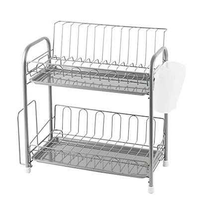 他サイト： パール金属 樹脂 食器 水切り かご スリム 2段 シンプルウェア HW-7302の商品画像