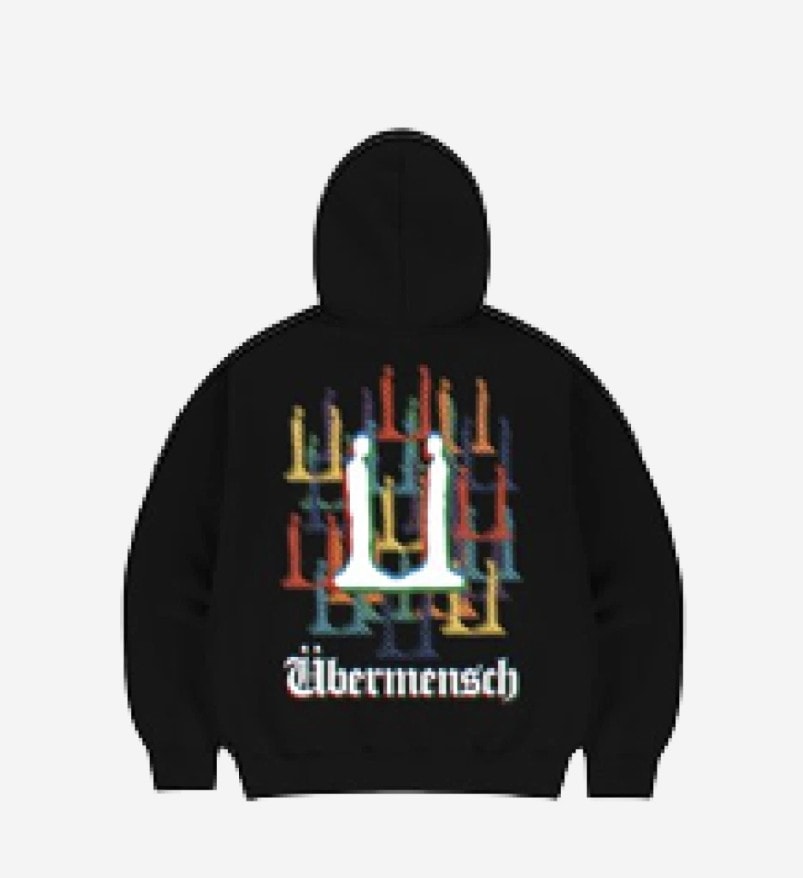 【G-DRAGON】 G-DRAGON UBERMENSCH HOODIE ZIP-UP : BLACK