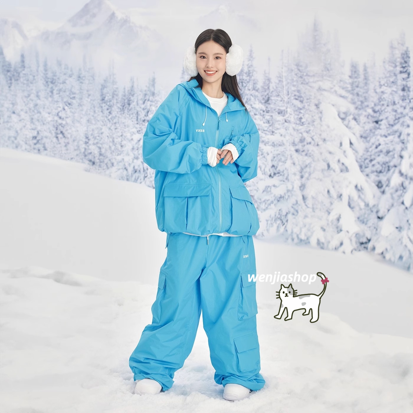 スノーボードウェア 2025 上下セット メンズ レディース アウター ジャケット パンツ ズボンブルー ゆったり ウィンタースポーツ スノーウェア スキーウェア スノボウェア韓国風 防水防寒