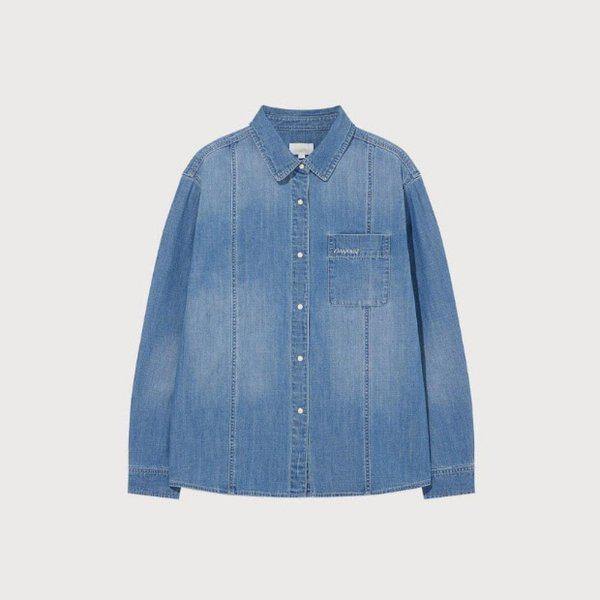 長袖Tシャツ JQS CO2501SH70-BL ウーマン ポケット デニム シャツ Blue