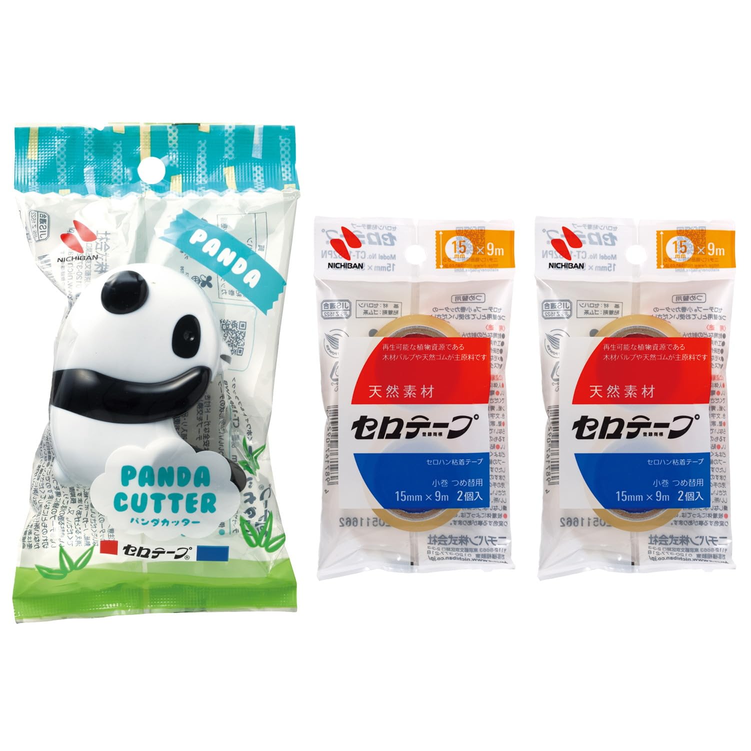 まとめ売り！PETテープ（セロハン） Qoo10] ニチバン セロテープ パンダ テープカッ