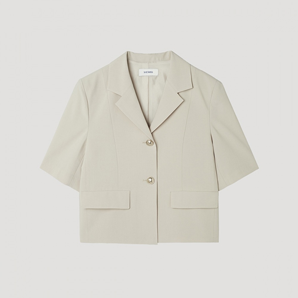 [SHS MISS] ツーボタンシングルクロップセットアップジャケット_SWSJKP22090_BE