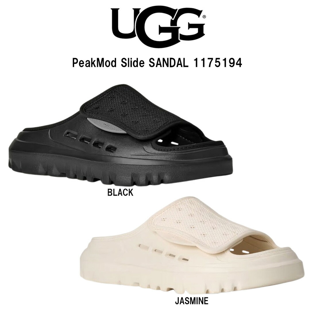 UGG メンズ ピークモッド スライド サンダル スリッパ スリッポン メッシュ EVA 軽量 調節可能 通気性 シューズ シンプル 男性用 1175194