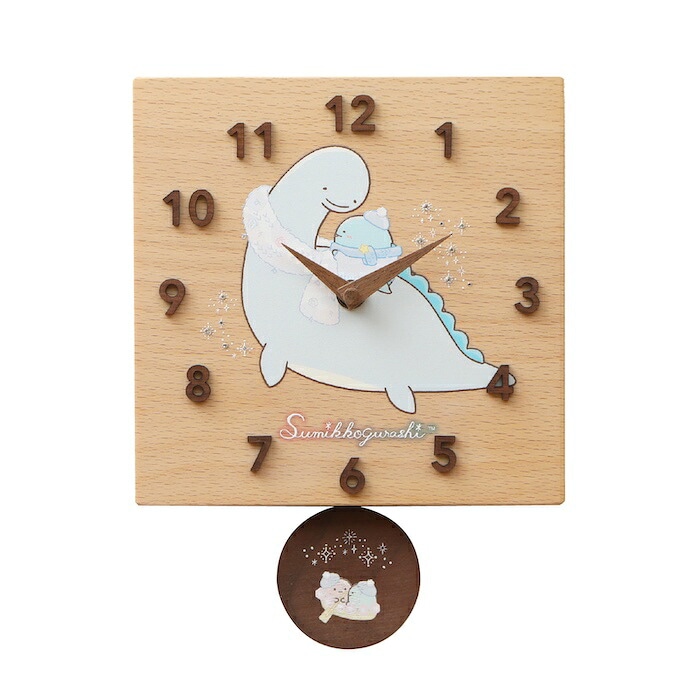 壁掛け時計 木製 すみっコぐらし きらきらな夜 キャラクター おしゃれ かわいい 木 アナログ インテリア リビング 日本製 プレゼント ギフト 置き時計 部屋