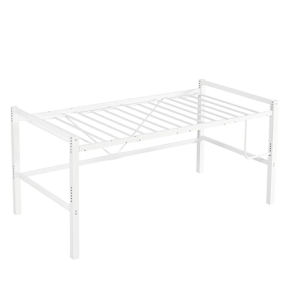 【高さ90cmSDセミダブル】ロフトベッド パイプベッド シングルベッド ロータイプ 省スペース 収納 北欧風 大人 一人暮らし スチール 耐震 ベッド 高さ調整可能 長さ195×幅123cm×高さ