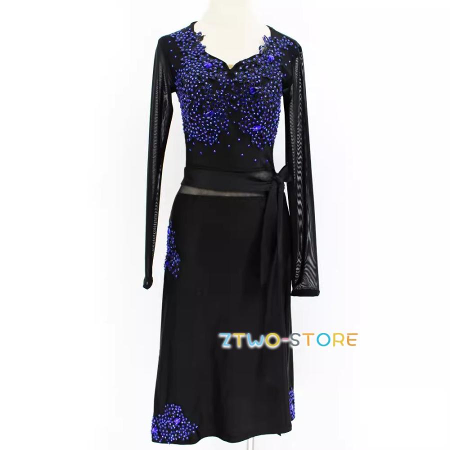 新しい子供用ダンスウェア 新入荷　オーダーメード 社交ダンスドレス　 ラテンドレス　モダンドレス　ロングスカート　ダンスウエア　競技　デモ　ダンス衣装　ワンピース L69 2枚購入で2255円OFF 16,325円