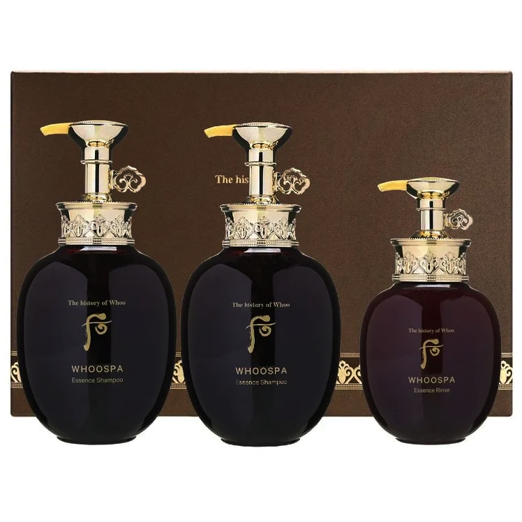 WHOOSPA フー スパ エッセンス ヘア 3種 セット / シャンプー350mlx2個＋リンス220mlx1個