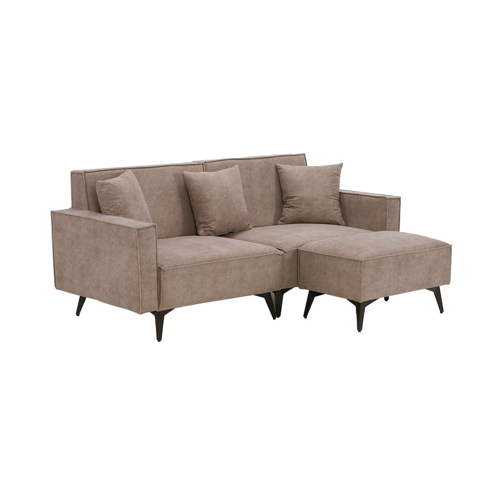 ソファー ソファ 3人掛け コンパクト 幅153cm カウチソファー オットマン付き コーナーソファー L字型 リビングソファーソフ ァーセット ソファセット ファブリック 弾力 自由レイアウト