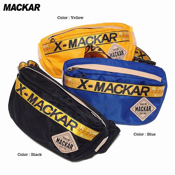 ウエスト ヒップバッグ メンズバッグ メンズファッション ロゴテープ使い ストリート MACKAR