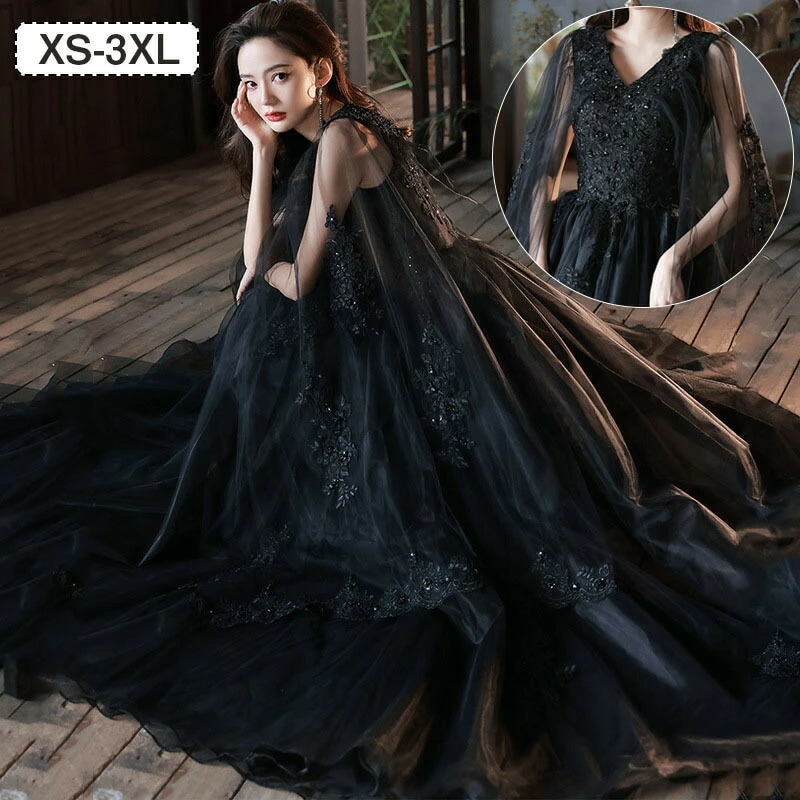 厳選素材イブニングドレス 黒 結婚式お呼ばれドレス ロングドレス パーティードレス 韓国 ブラックドレス 成人式ドレス 同窓会ドレス かっこいい ワンピース フォーマル ばれドレス 袖あり フォーマル