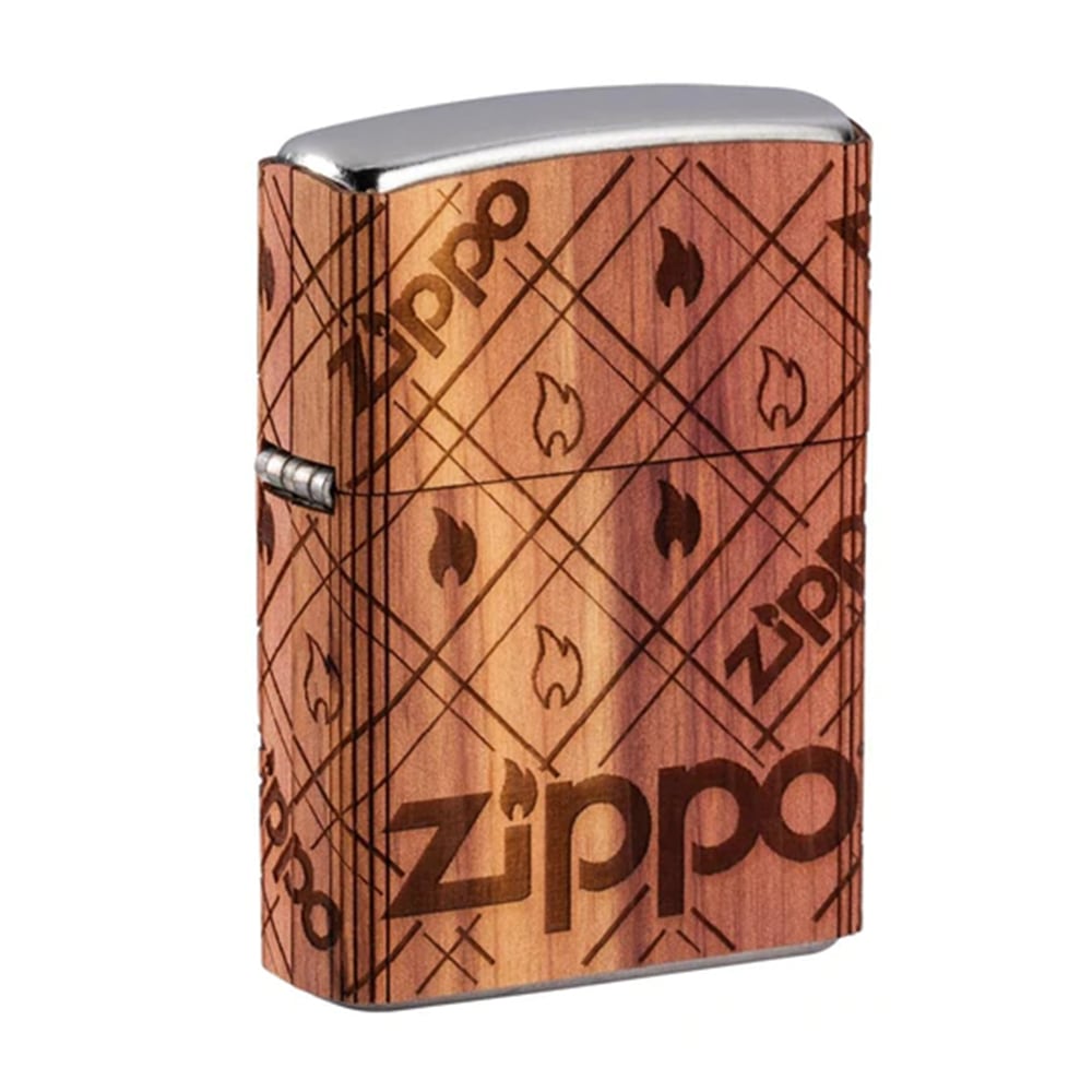 Zippo ジッポーライターウッドチャックシーダーラップ木付きレギュラー 北米シリーズ 49331エンブレム