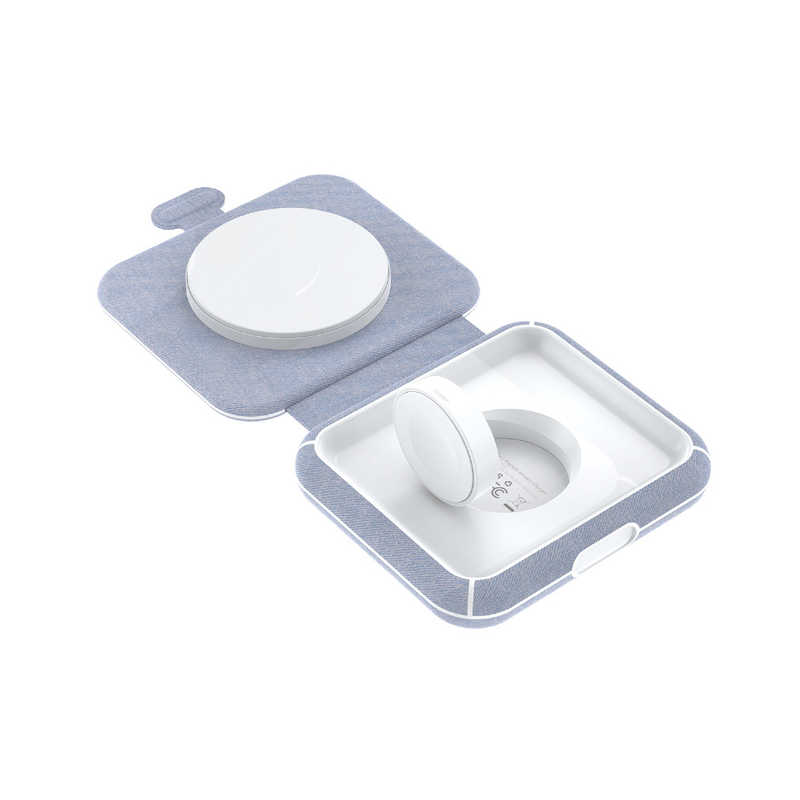 CHOETECH 2 in 1 Magsafeワイヤレス充電器 ライトブルーグレー T323