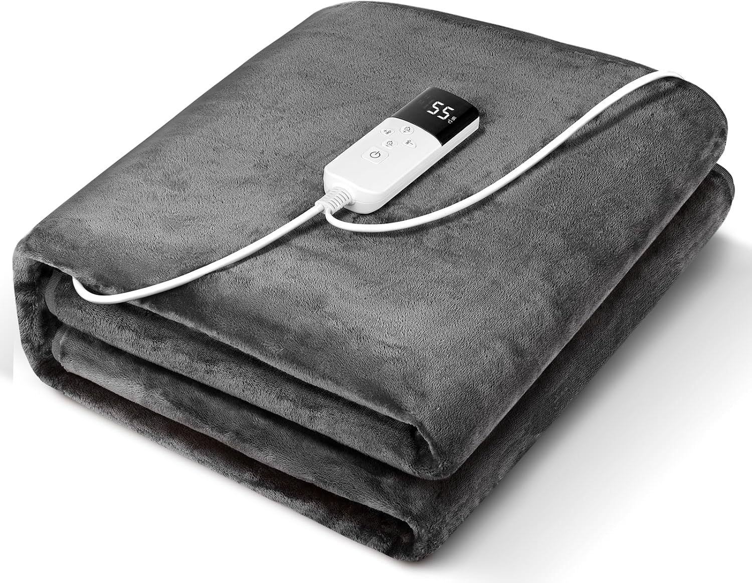 電気毛布 敷き 洗える 160×80cm 無段階温度調節 1-12時間タイマー 電気敷き毛布 シングル 厚手生地 毛玉なし 省エネ 丸洗い可 ダニ退治 防寒対策 暖房器具 PSE認証済み (グレー)