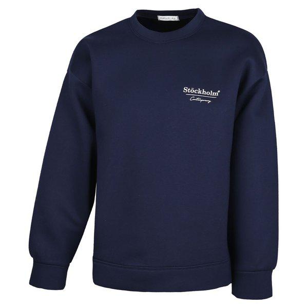 男性用ルーズフィットストックネオプレンマンツーマンTシャツ RB-TSA-Q009-ネイビー