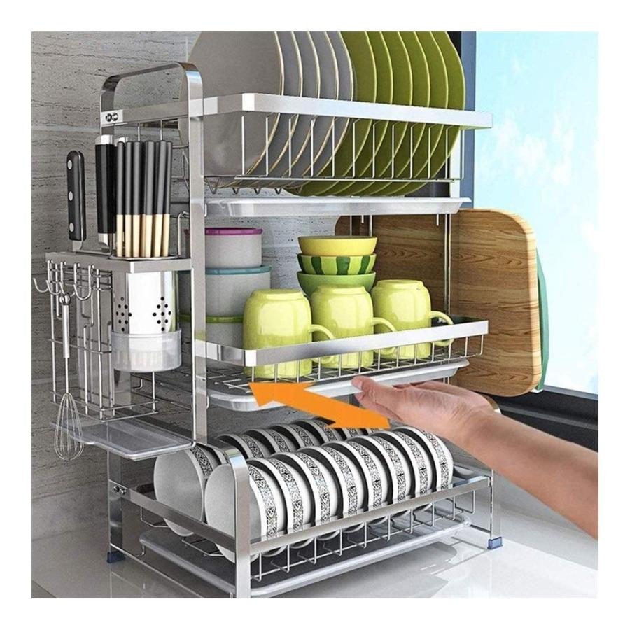 水切りかご 収納棚 食器置き 水切りラック食器 水切り 大容量 食器乾燥棚キッチン乾燥皿をシンク/家族と妻のため食器洗い機キッチン省スペースエッセンシャル