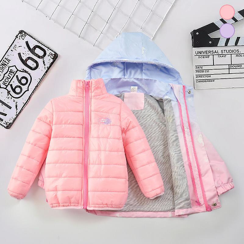 ダウンコート 子供 コート セーター キッズ ダウンジャケット 2in1 女子 オーバー フード付き ジャケット 可愛い オシャレ 厚手 防寒 冬 ピンク パープル