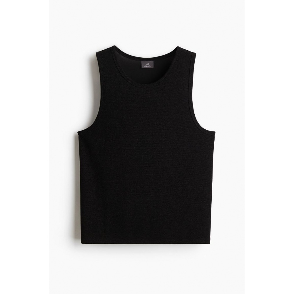 H&M メタリックスリーブレストップレギュラーフィットブラック