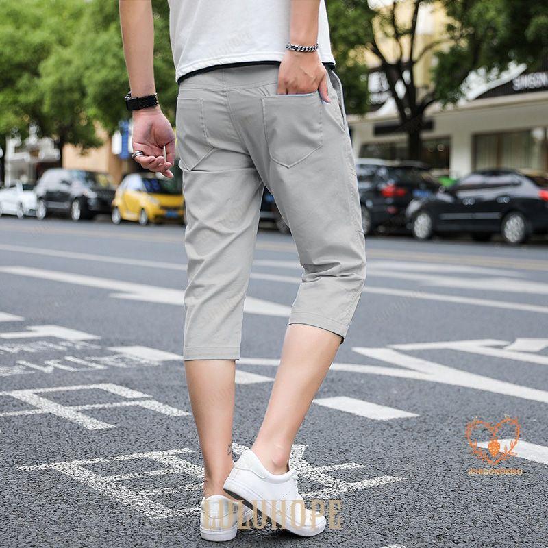 ２点で13o円OFF！【迅速な出荷】ドパンツ メンズ 短パン 七分丈 パンツ スキニーパンツ カジュアル ボトムス 無地 ボトムス 夏