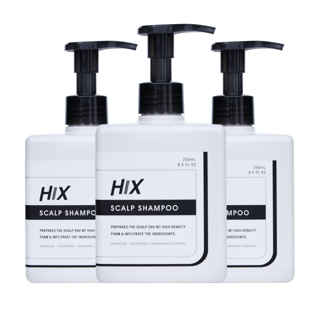 HIX (ヒックス) メンズ スカルプ シャンプー（3本セット） 高密度泡 ボリュームアップ アデノシン 製薬メーカー共同開発 250mL hx00200003