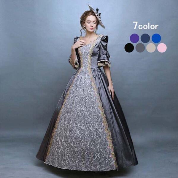 【フリーサイズ】 中世貴婦人 ドレス 貴婦人 ステージ 衣装 中世 ドレス ヨーロッパ 貴族 オーダーメイド可能 王族服 ジュリエット カラードレス 演出 現代劇演出 ヨーロッパ 演出 パーティードレ