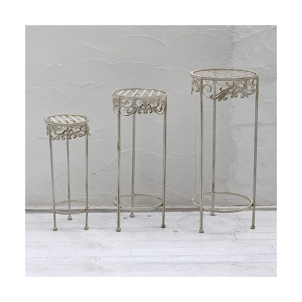 住まいスタイル ホワイトアイアンフラワースタンド 3点セット SPL-6623WHT メーカー直送 8,077円