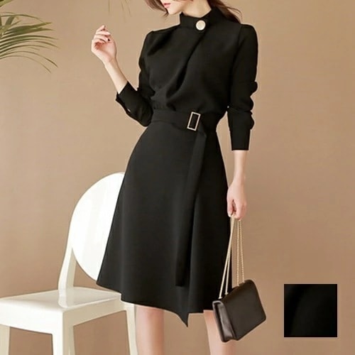 パーティードレス 結婚式 ワンピース ミディアム ひざ丈 オケージョン ドレス 韓国 ファッション レディース 春 秋 冬 ブライダル お呼ばれ コーデ 成人式 二次会 同窓会 20代 30代