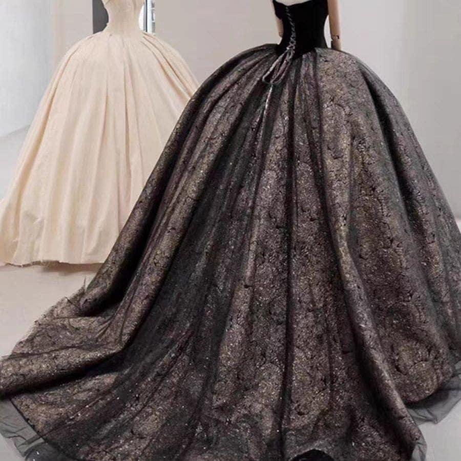 女性ボーカル音楽のための黒いのテクスチャスカートソロパフォーマンスコスムベルカントアート試験ホストドレスワンピースドレスドレス