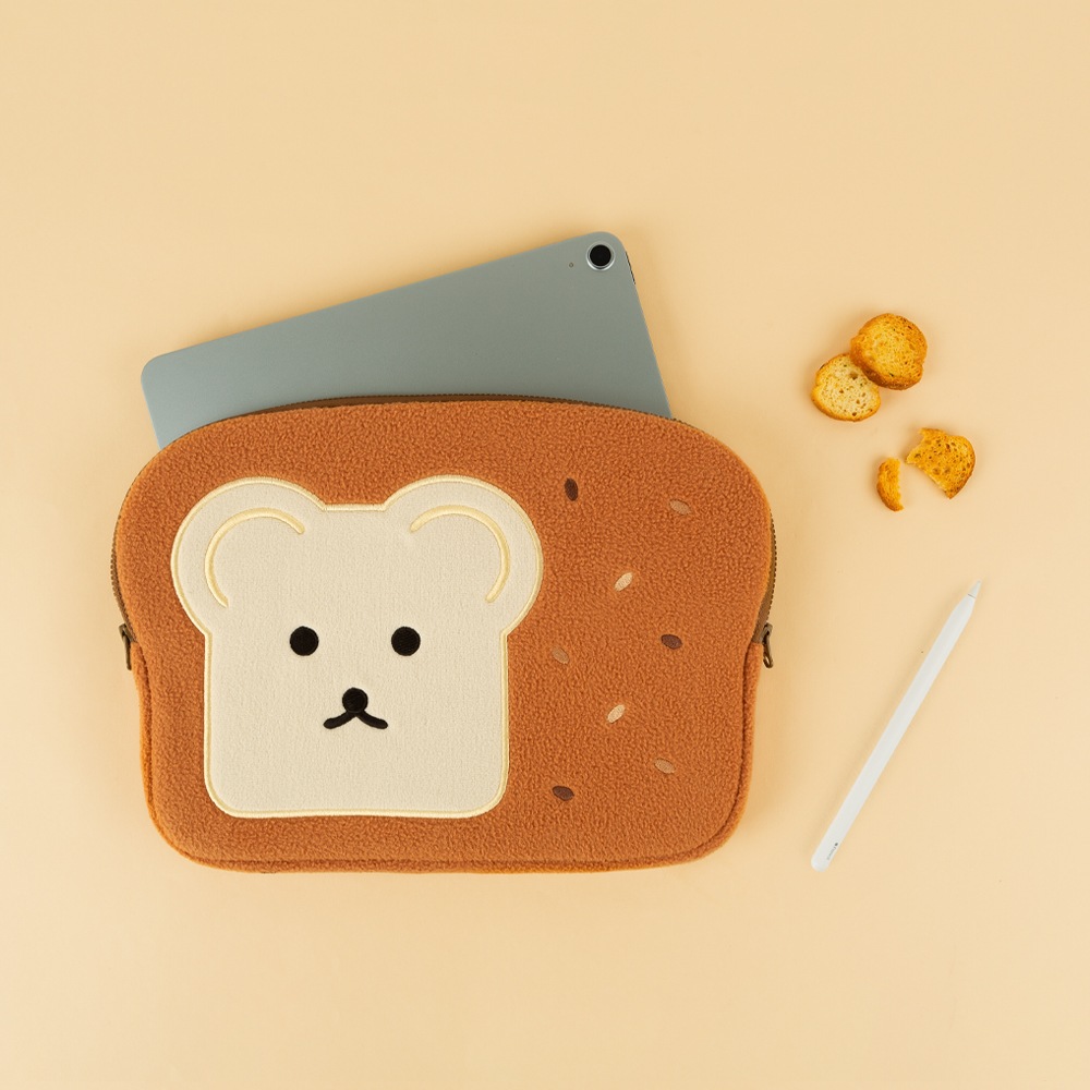 刺繍iPadノートパソコンポーチベアブレッド