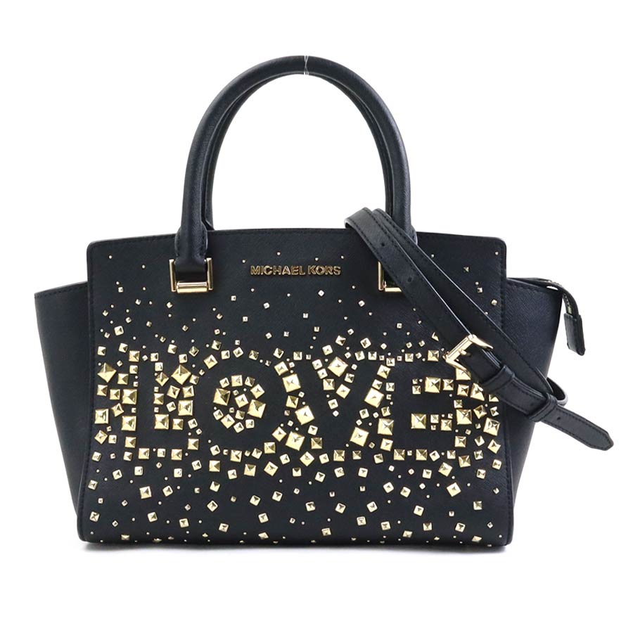 マイケルコース Michael Kors ハンドバッグ ショルダーバッグ レザー/メタル ブラック ゴールド レディース 56010g