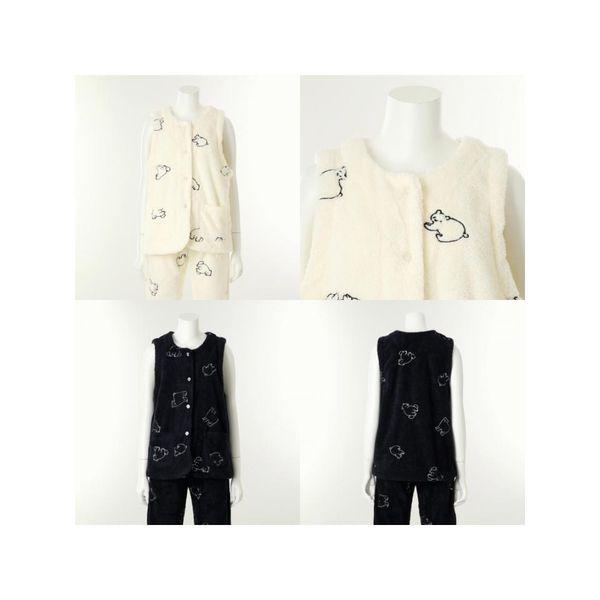 ビーナス正常 極細糸 ホッキョクグマ刺繍 冬 女性用室内着 ベスト VEV4967W C_P413616121